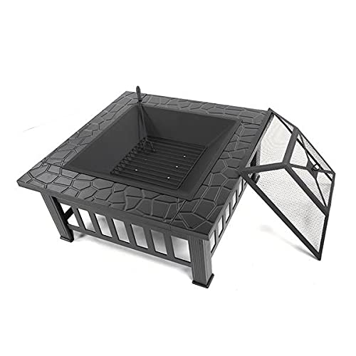 32-Inch Square Wood Burning Portable Metal Fire Pit T884068