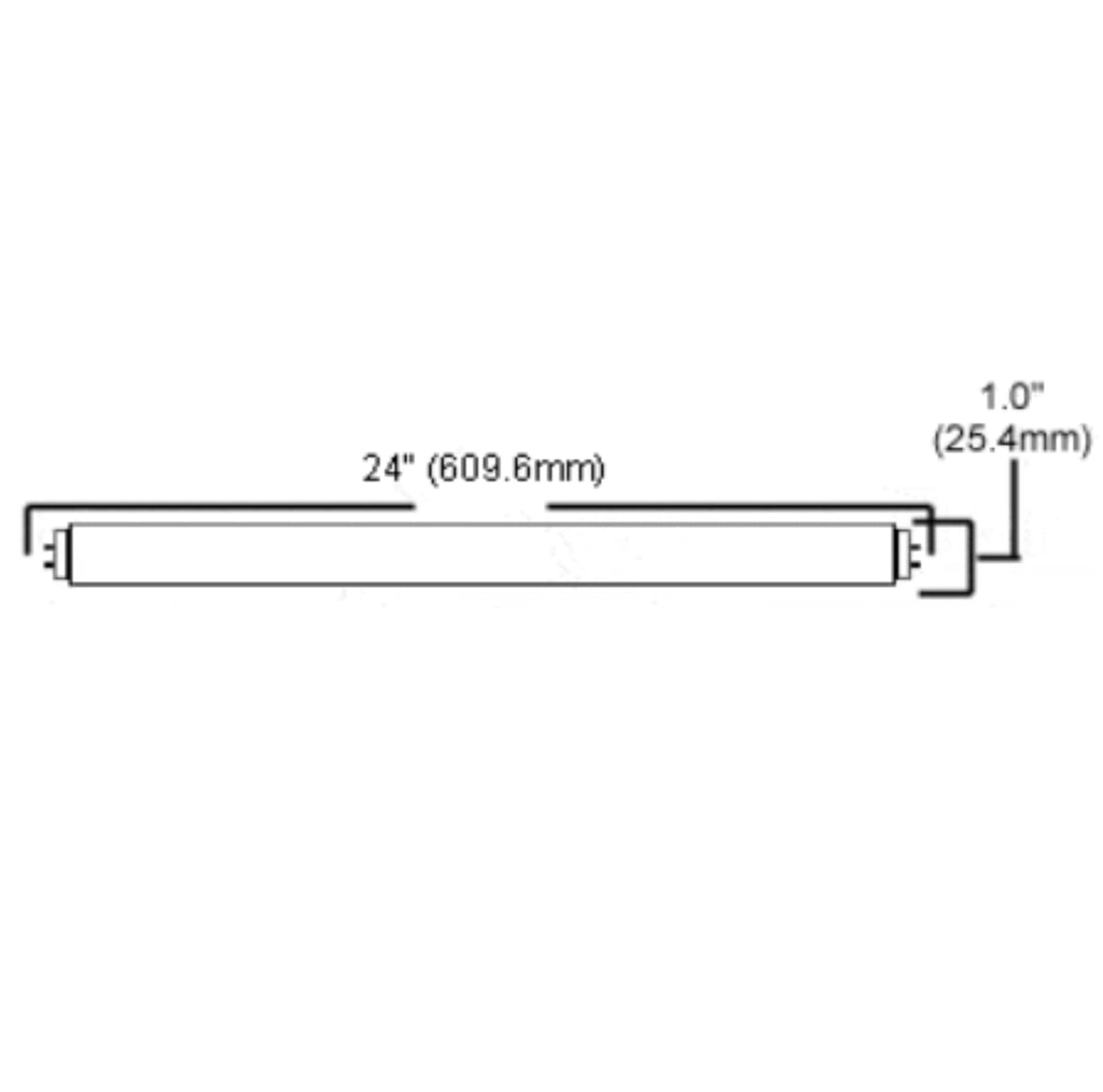 24 Inch T8 Fluorescent Tube Light Bulb 17W 3500K Neutral White G13 Bi-Pin Base Q601