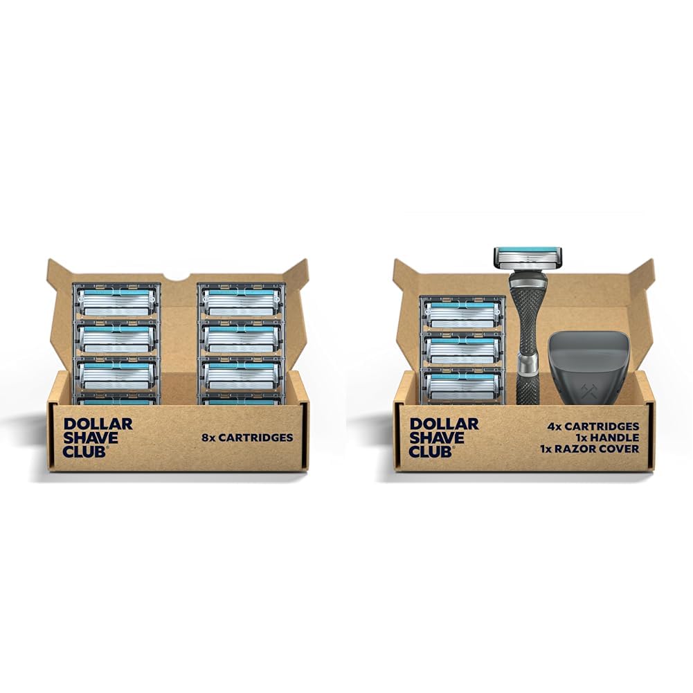 4 Blade Razor Refill Cartridges 8 Count and Shaving Kit W3136
