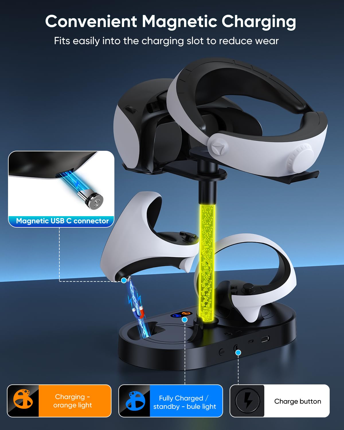 Black Charging Stand & Storage Station J2712