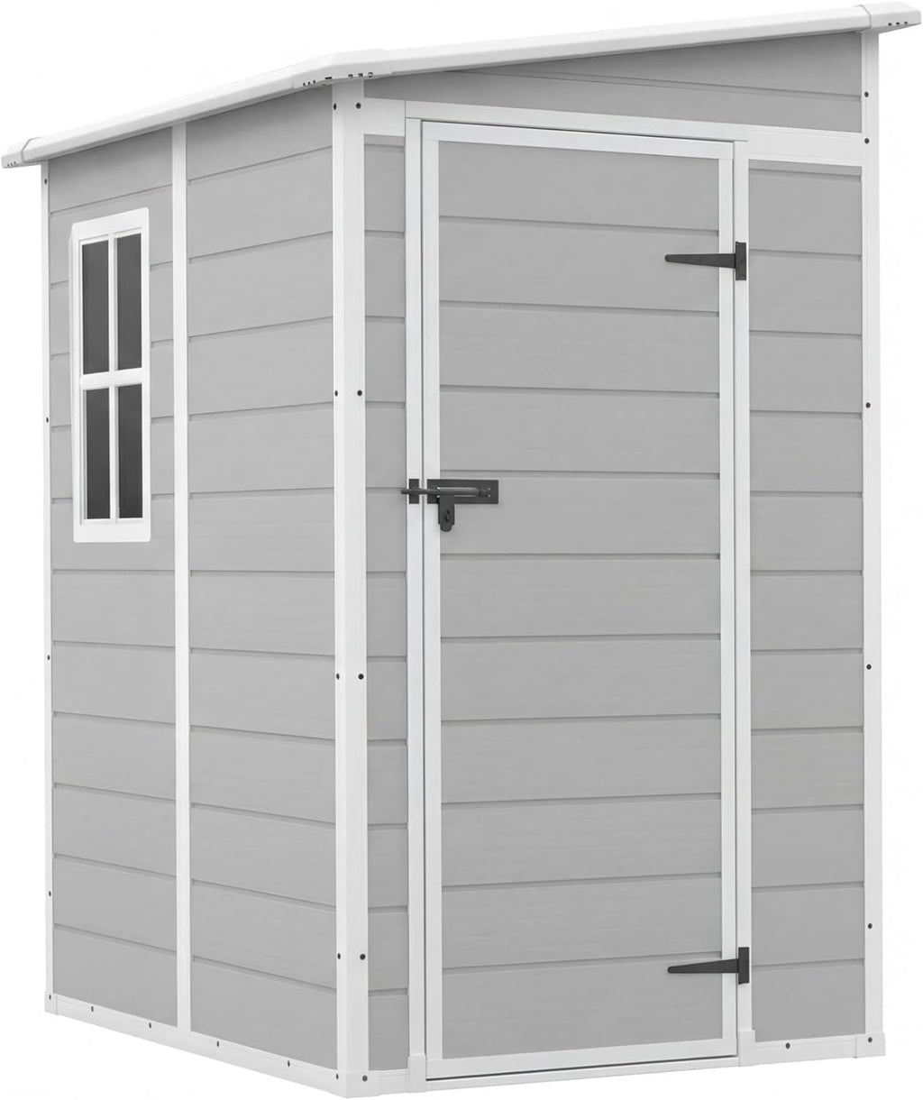 5 x 4 FT Plastic Outdoor Storage Shed with Floor Z51937