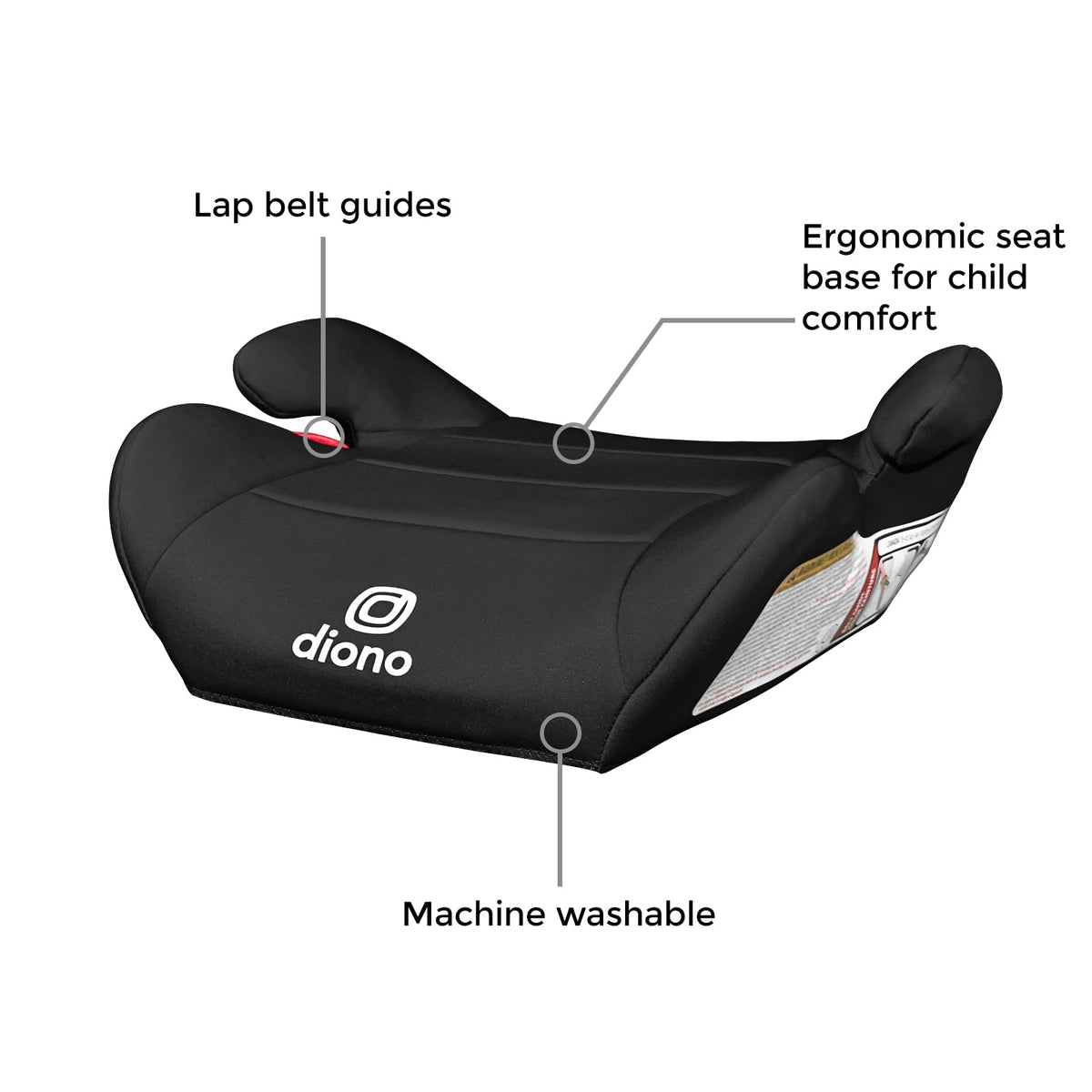 Black Backless Booster Car Seat, Pack of 2 S31763