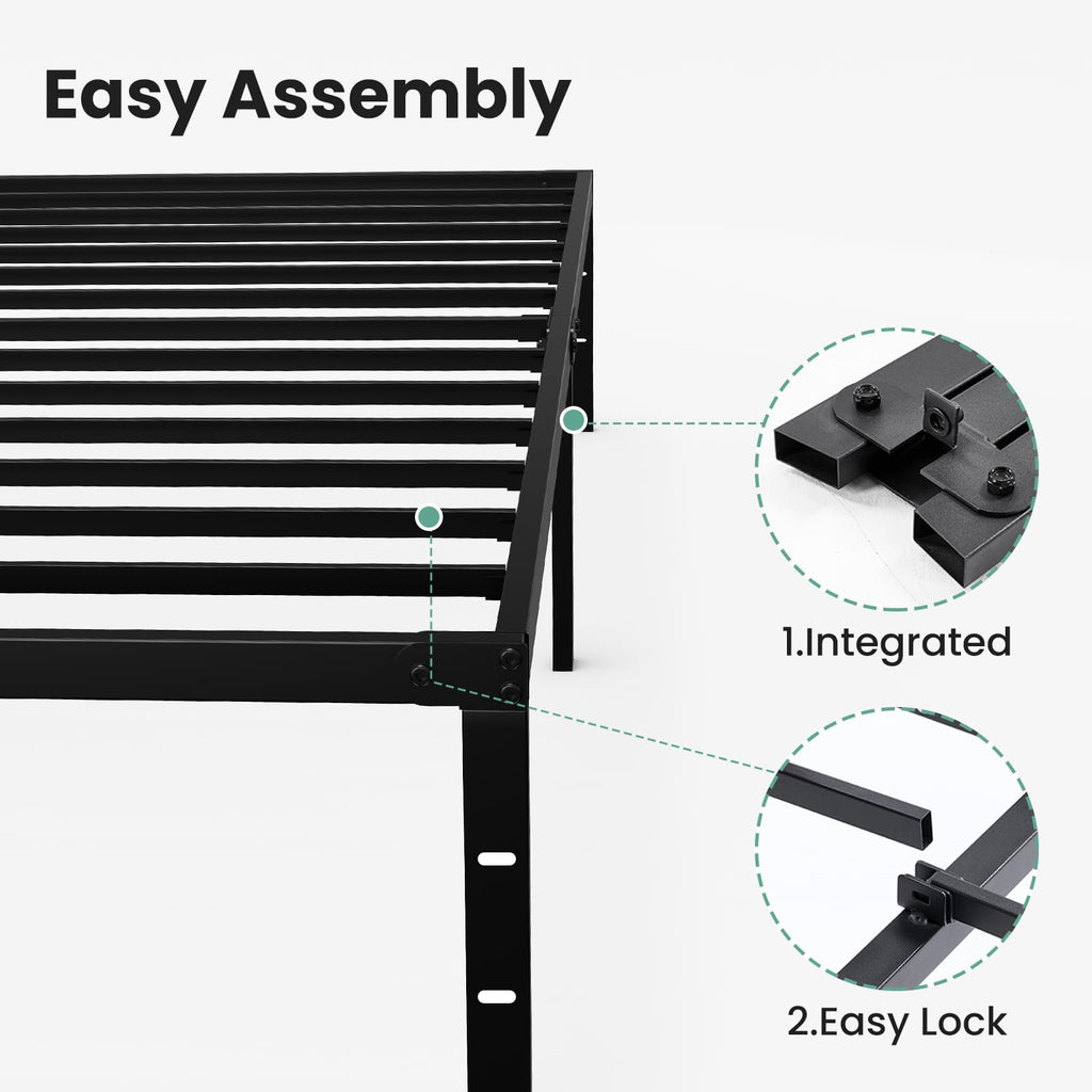 Queen 12 Inch Metal Platform Bed with Storage W461806