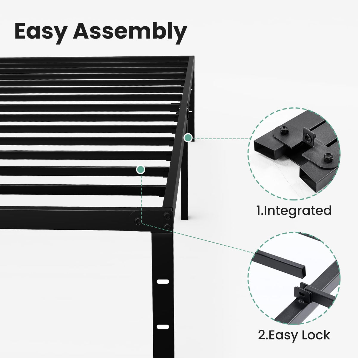Queen 12 Inch Metal Platform Bed with Storage W461806