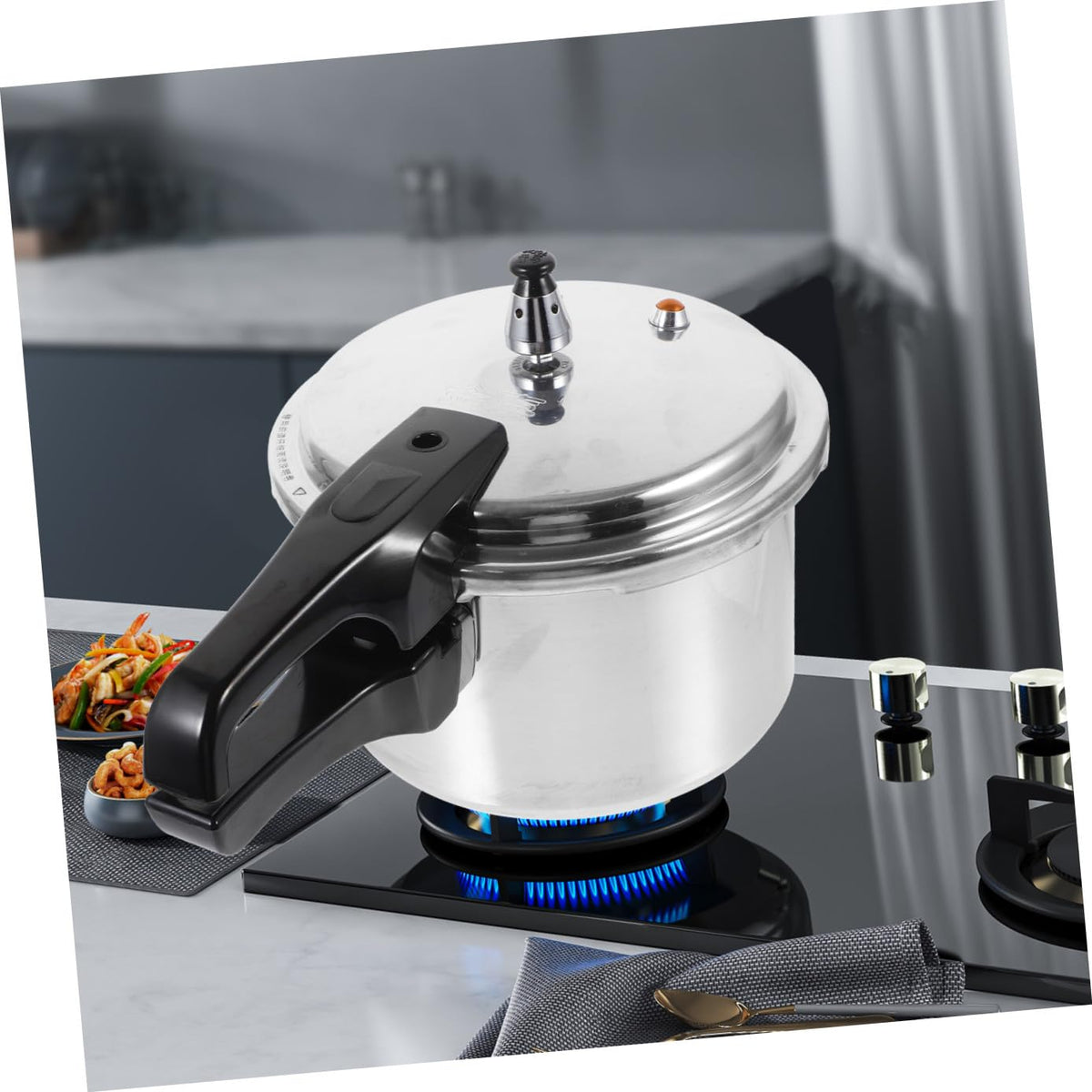 Silver 4l Aluminum Alloy Stovetop Pressure Cooker F662