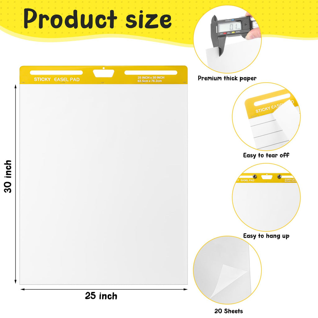 4 Pack White Sticky Easel Pad 25 x 30 in M4856