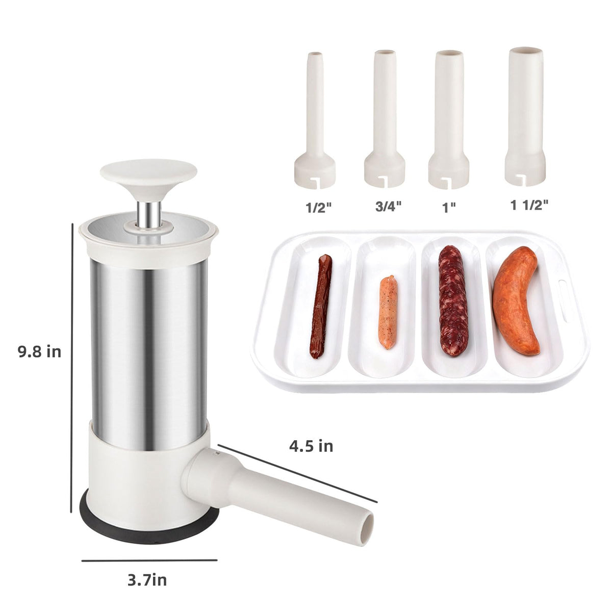 2.2-Pound Vertical Sausage Stuffer with 4 Nozzles C453376