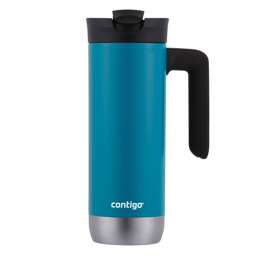 Vacuum-Insulated Stainless Steel Travel Mug 2-Pack & Stainless Steel Travel Mug with Handle and Leak-Proof Lid P62737