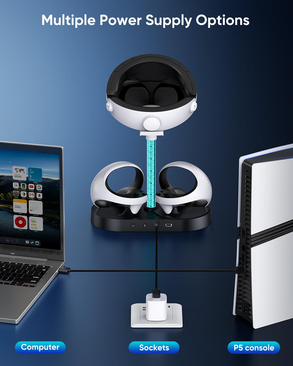 Black Charging Stand & Storage Station J2712