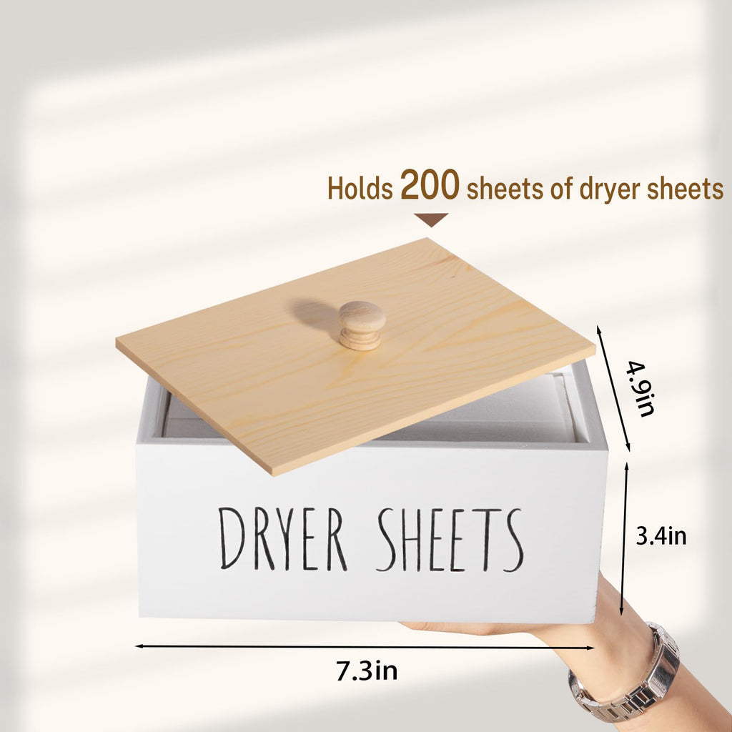 Wood Laundry Detergent Dispenser Holder with Lid X4327