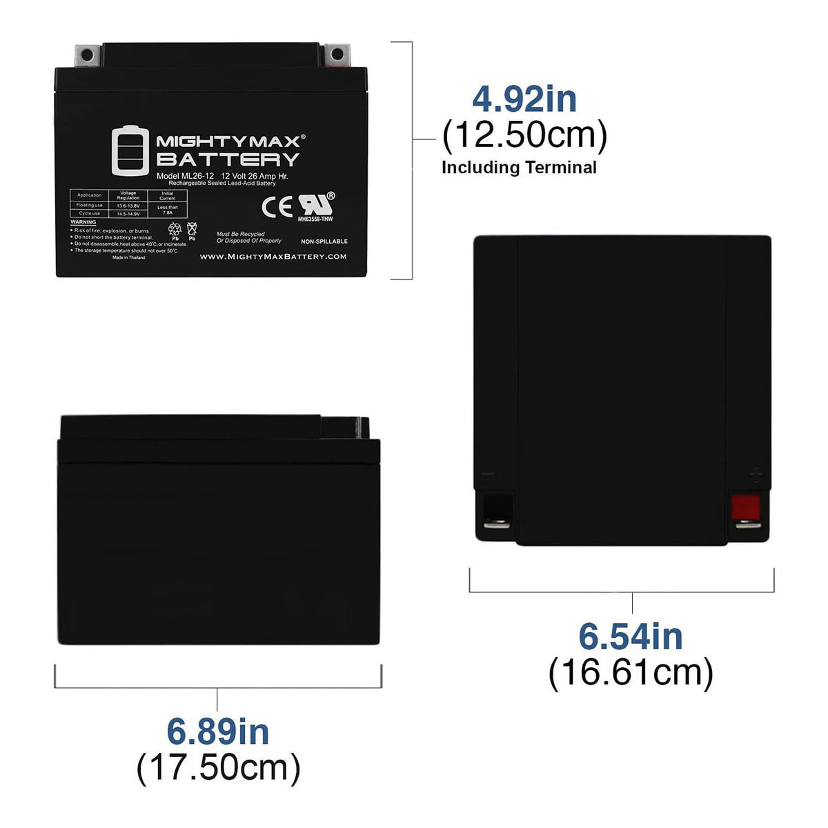 12V 26AH Sealed Lead Acid Battery 4 Pack X82379