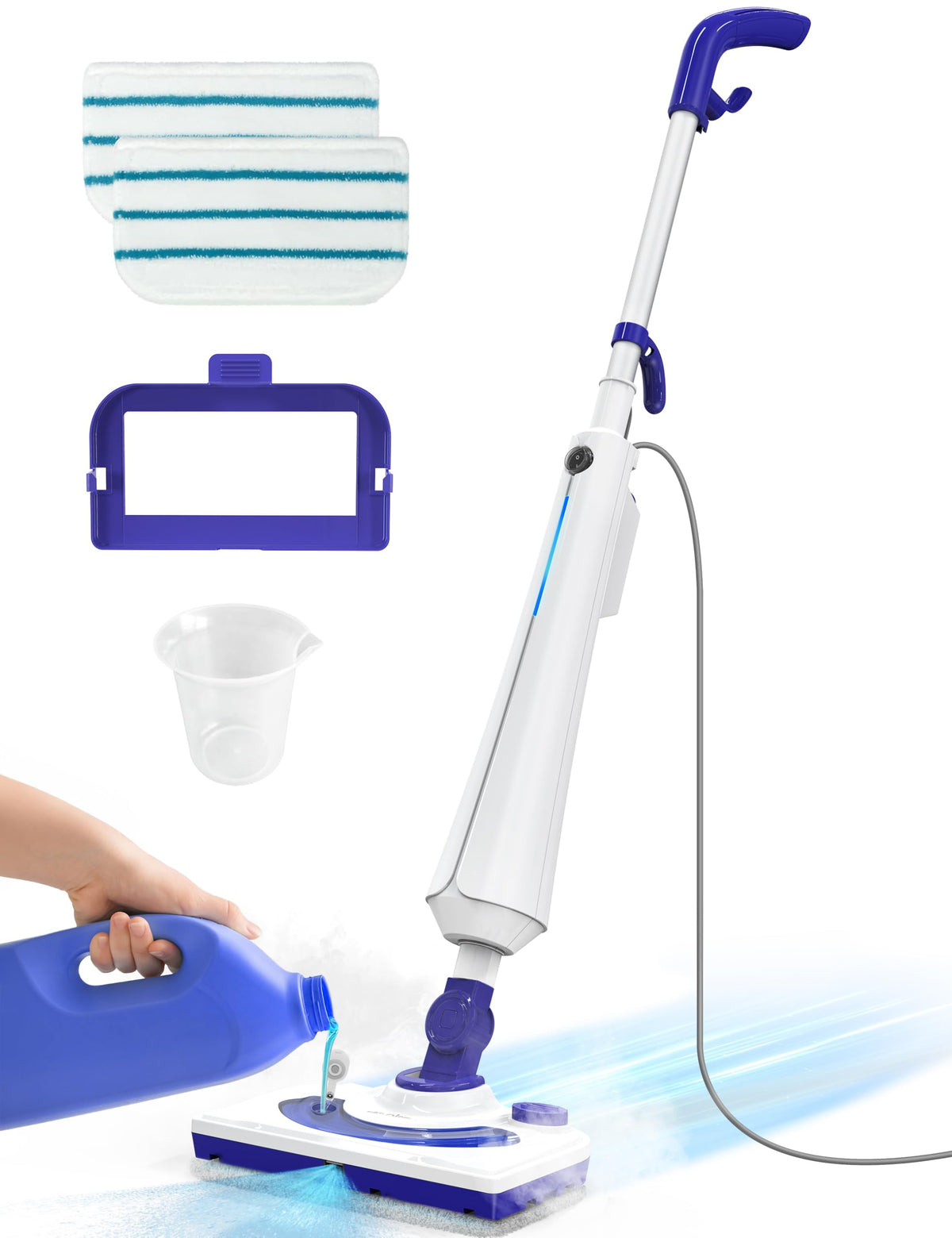1300W Steam Mop Cleaner with 2 Washable Pads V647