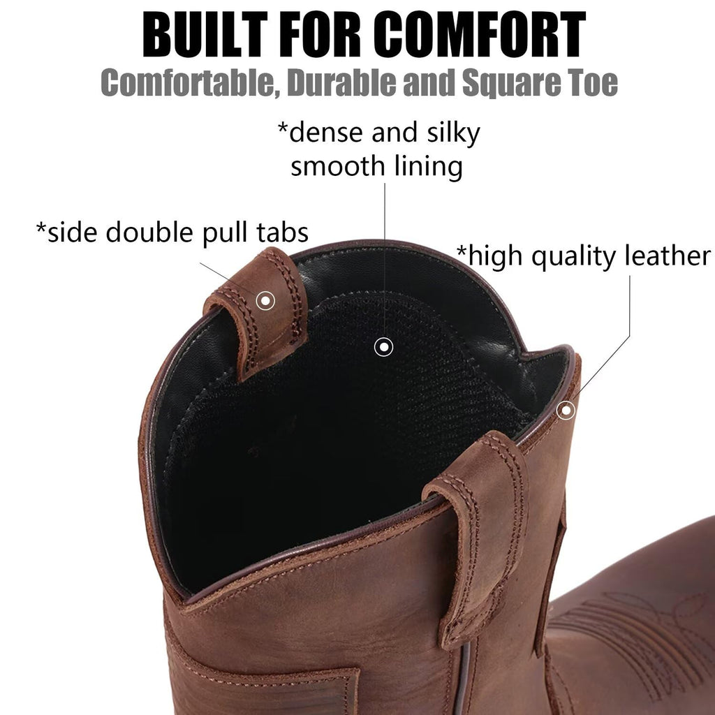 Western Cowboy Boots Square Toe E52352
