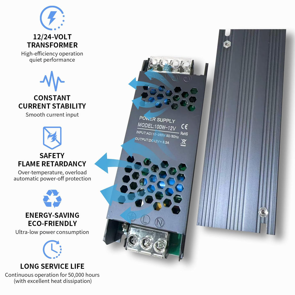 200W Ultra Slim 12v LED Driver Power Supply W714