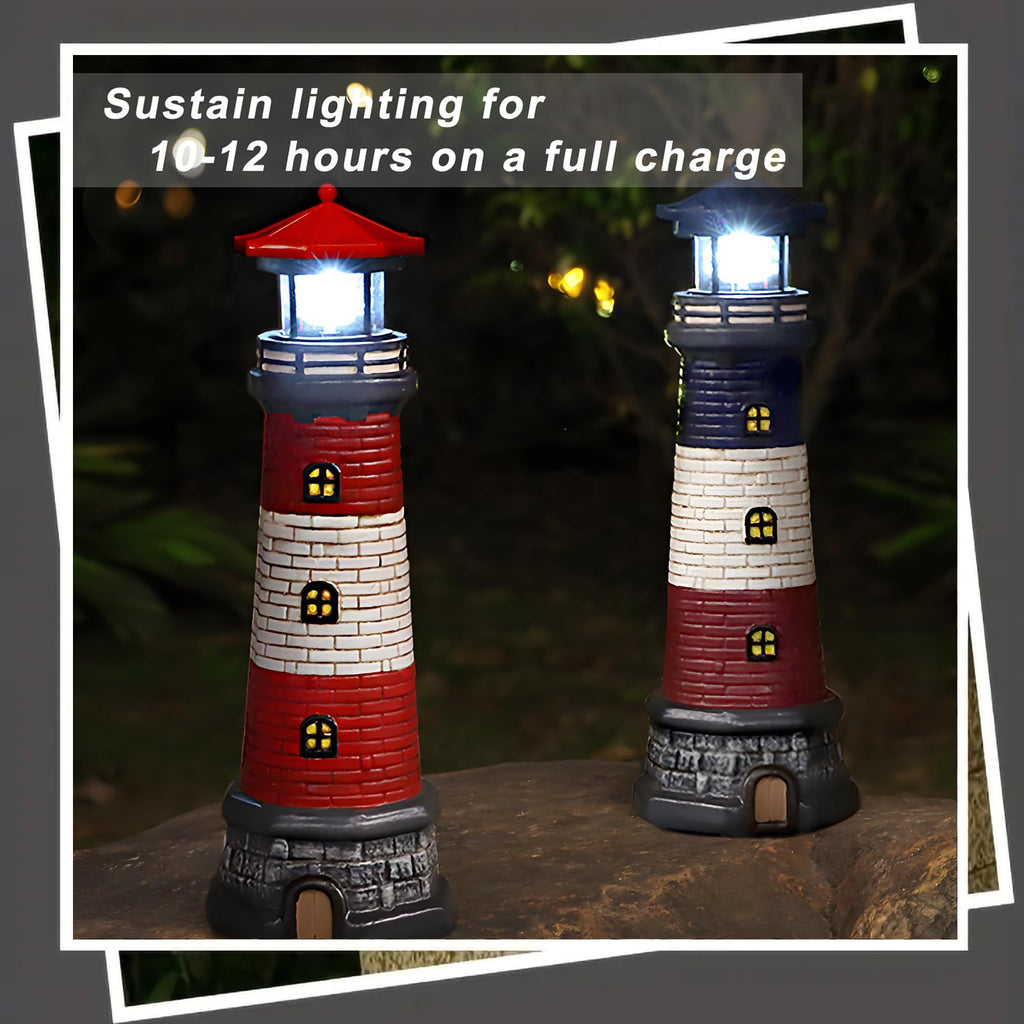 Solar Outdoor Lighthouse Garden Statue Z959