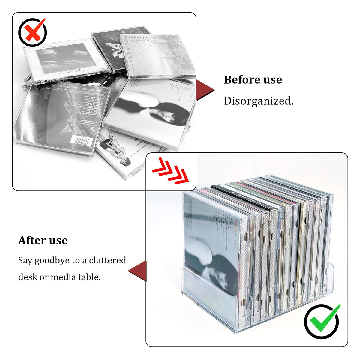 2 Pcs Clear Acrylic CD Holder U538319