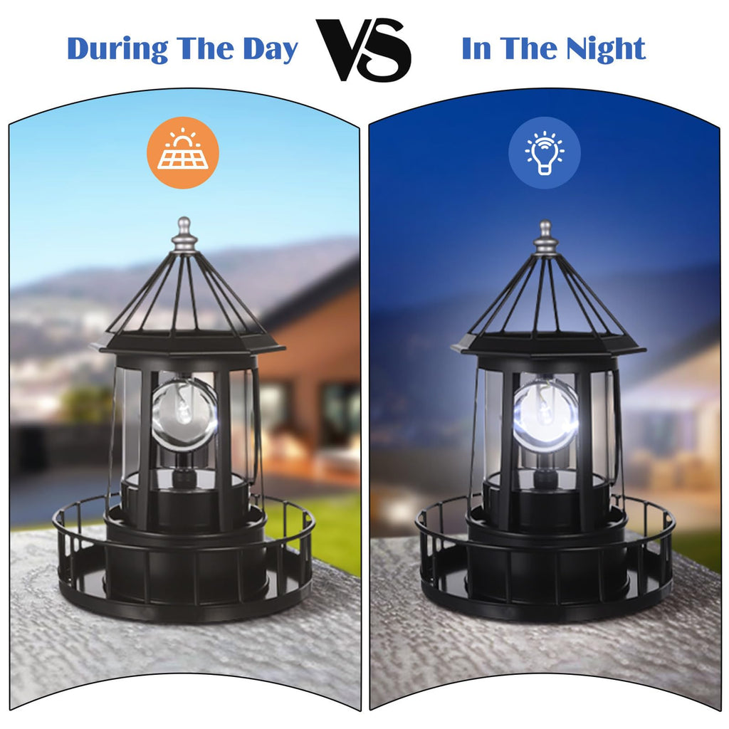 Solar Powered Rotating Lighthouse Decor Lamp S393