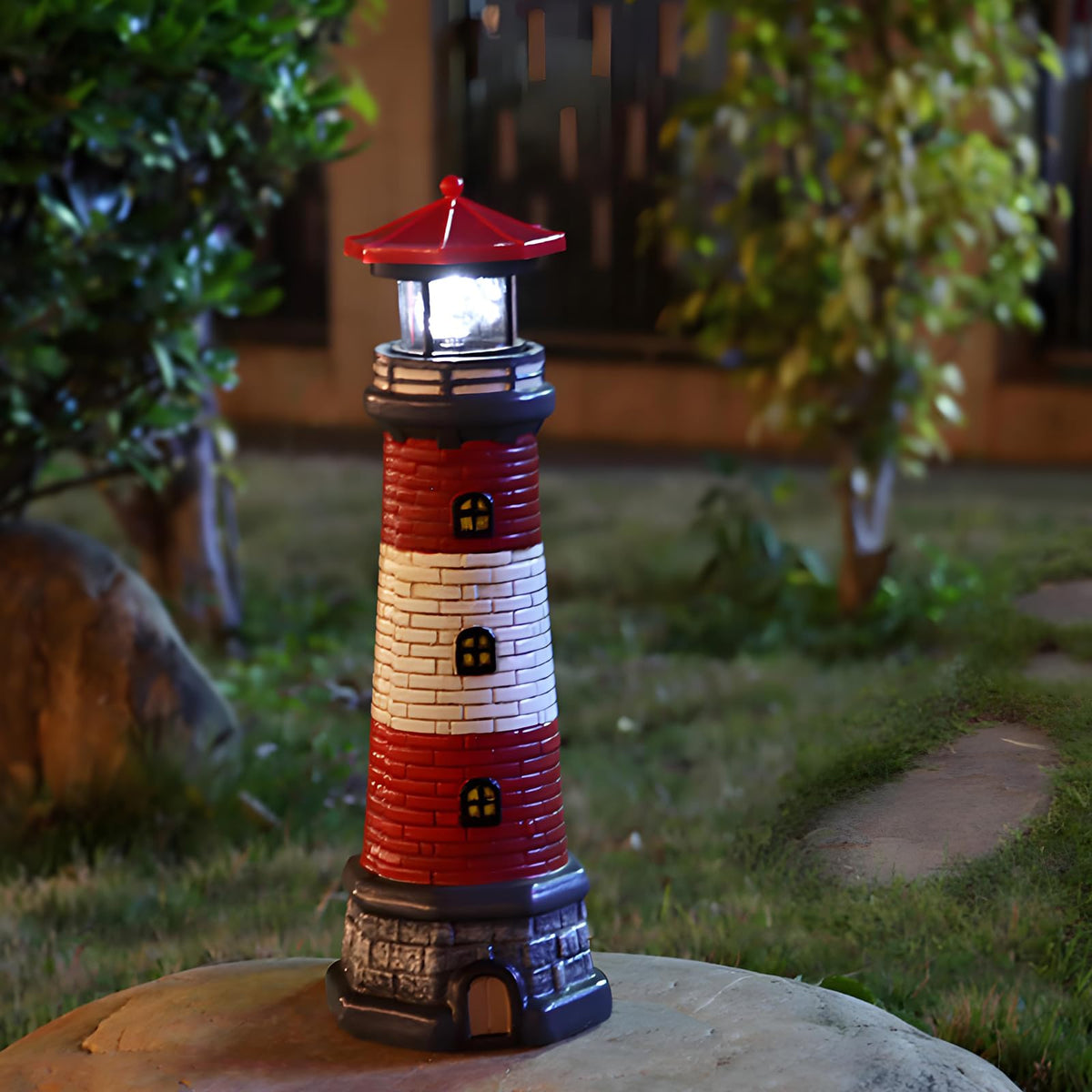 Solar Outdoor Lighthouse Garden Statue Z959