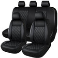 Faux Leather Car Seat Covers Full Set 5-Seat Black A298