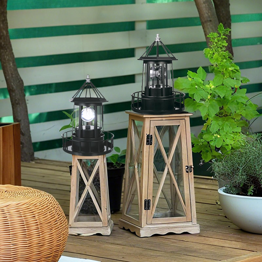 Solar Powered Rotating Lighthouse Decor Lamp S393