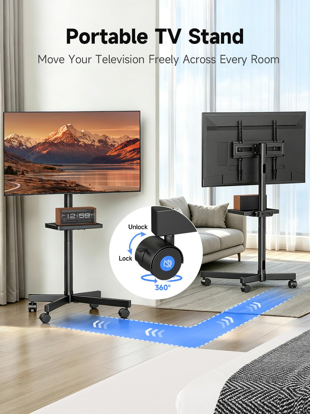 Height Adjustable Rolling TV Stand J546022