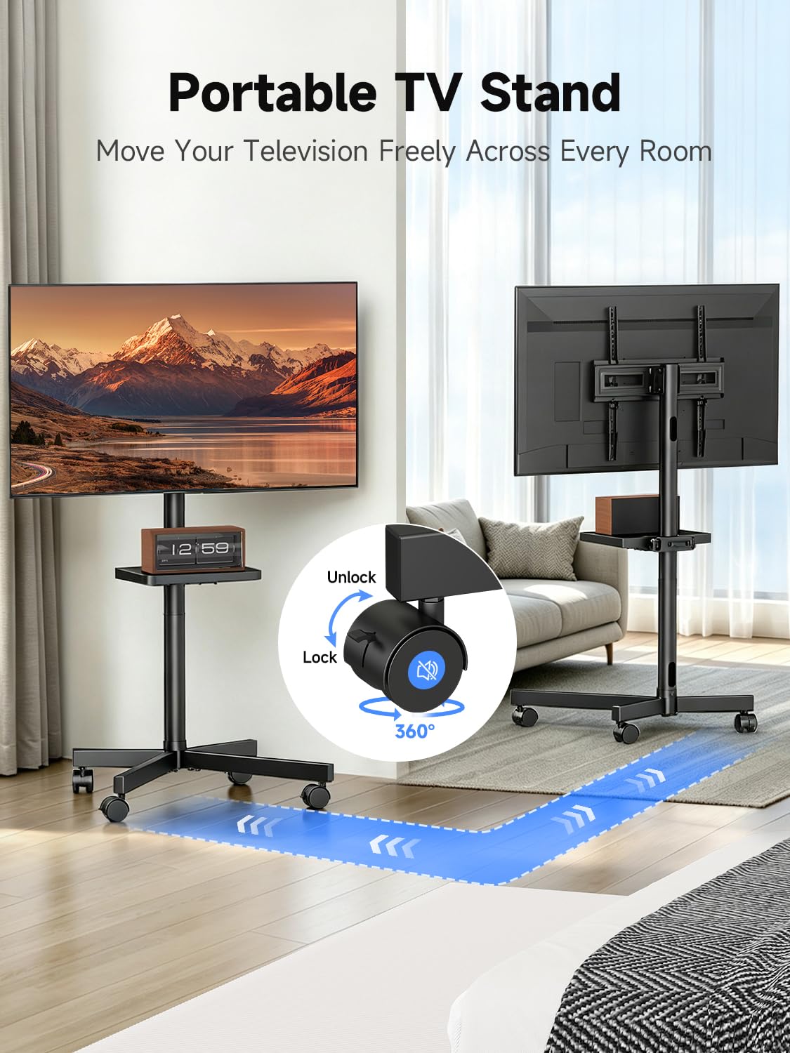 Height Adjustable Rolling TV Stand J546022