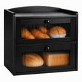 Wooden 2-Tier Bread Box with Window I7220