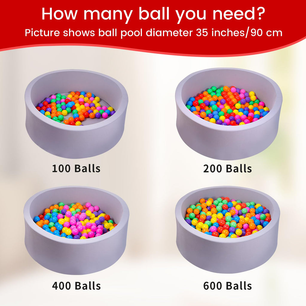 100pcs Crush Proof Plastic BPA Free Non-Toxic Play Balls R22990