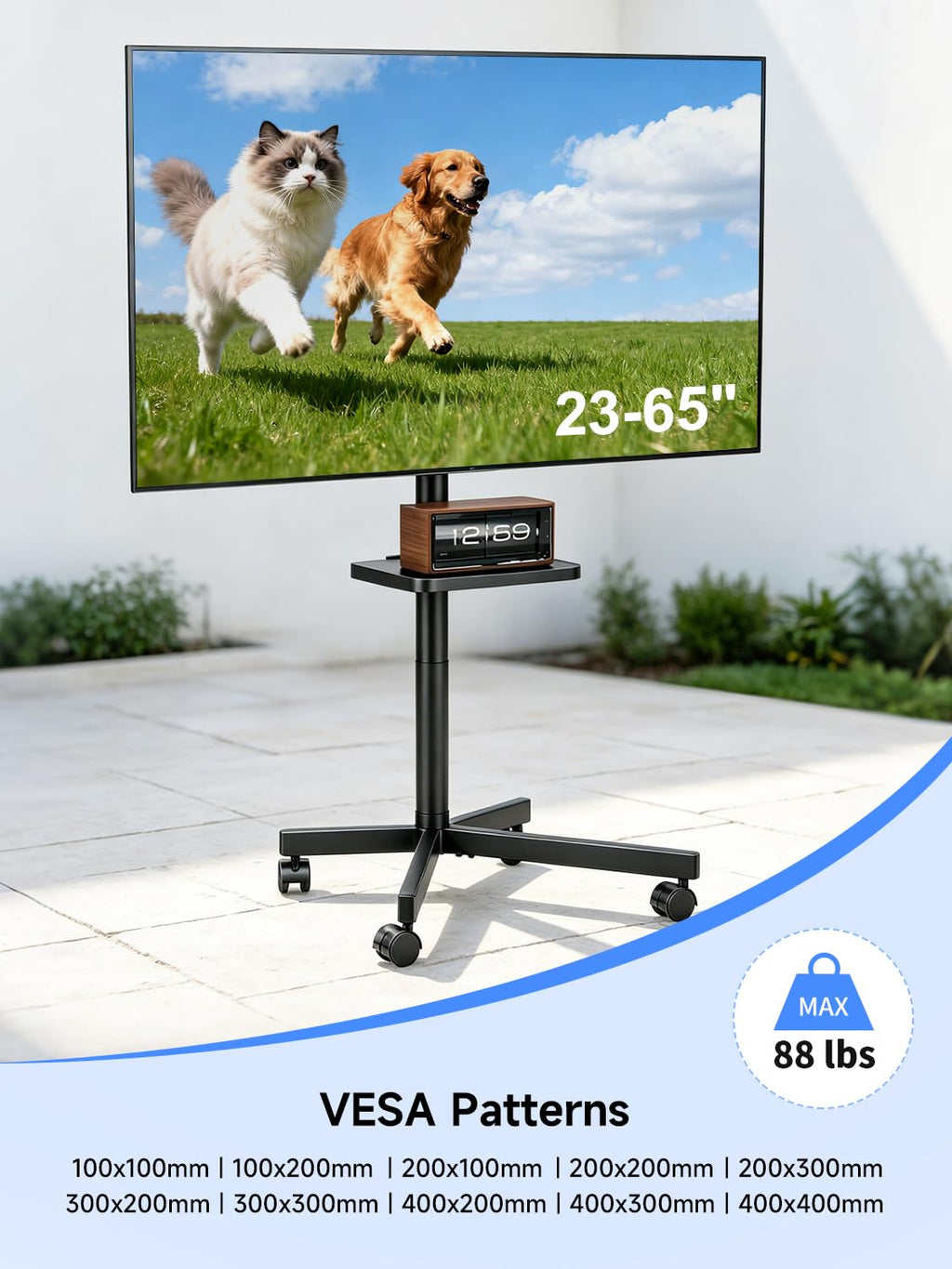 Height Adjustable Rolling TV Stand J546022