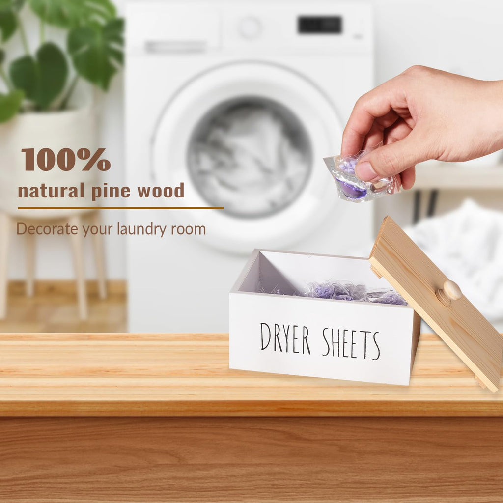 Wood Laundry Detergent Dispenser Holder with Lid X4327