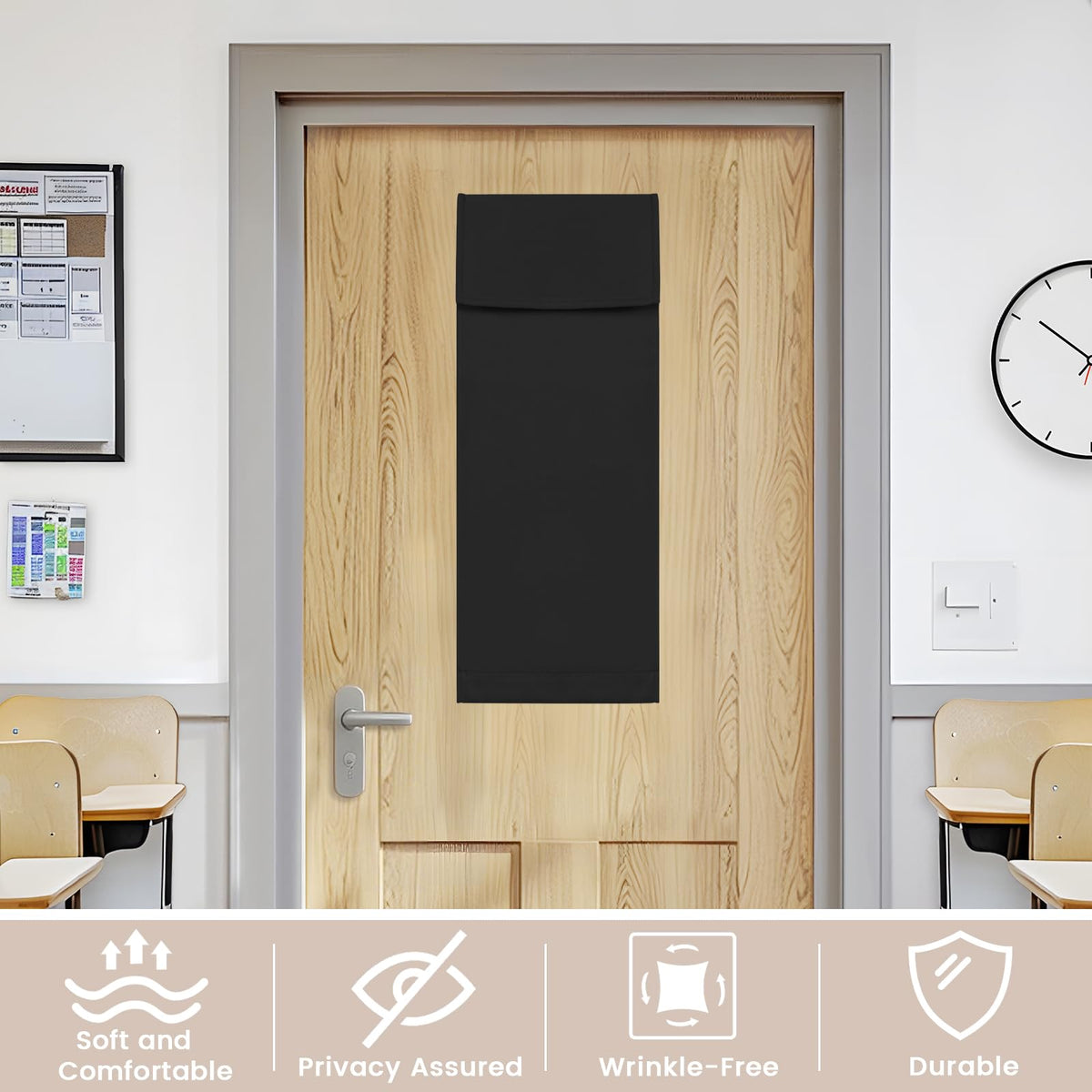 Black Classroom Door Window Cover X544