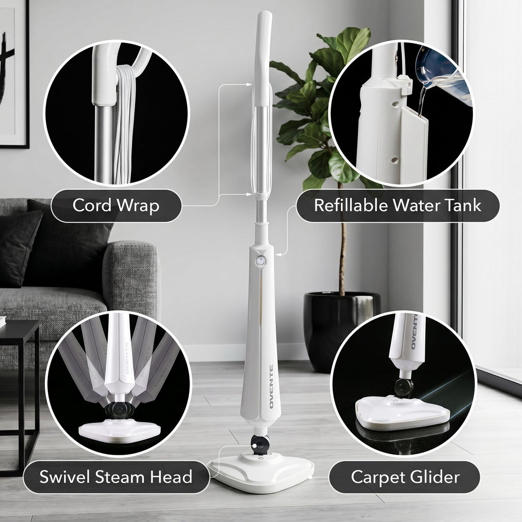 White Electric Steam Mop Cleaner S4216
