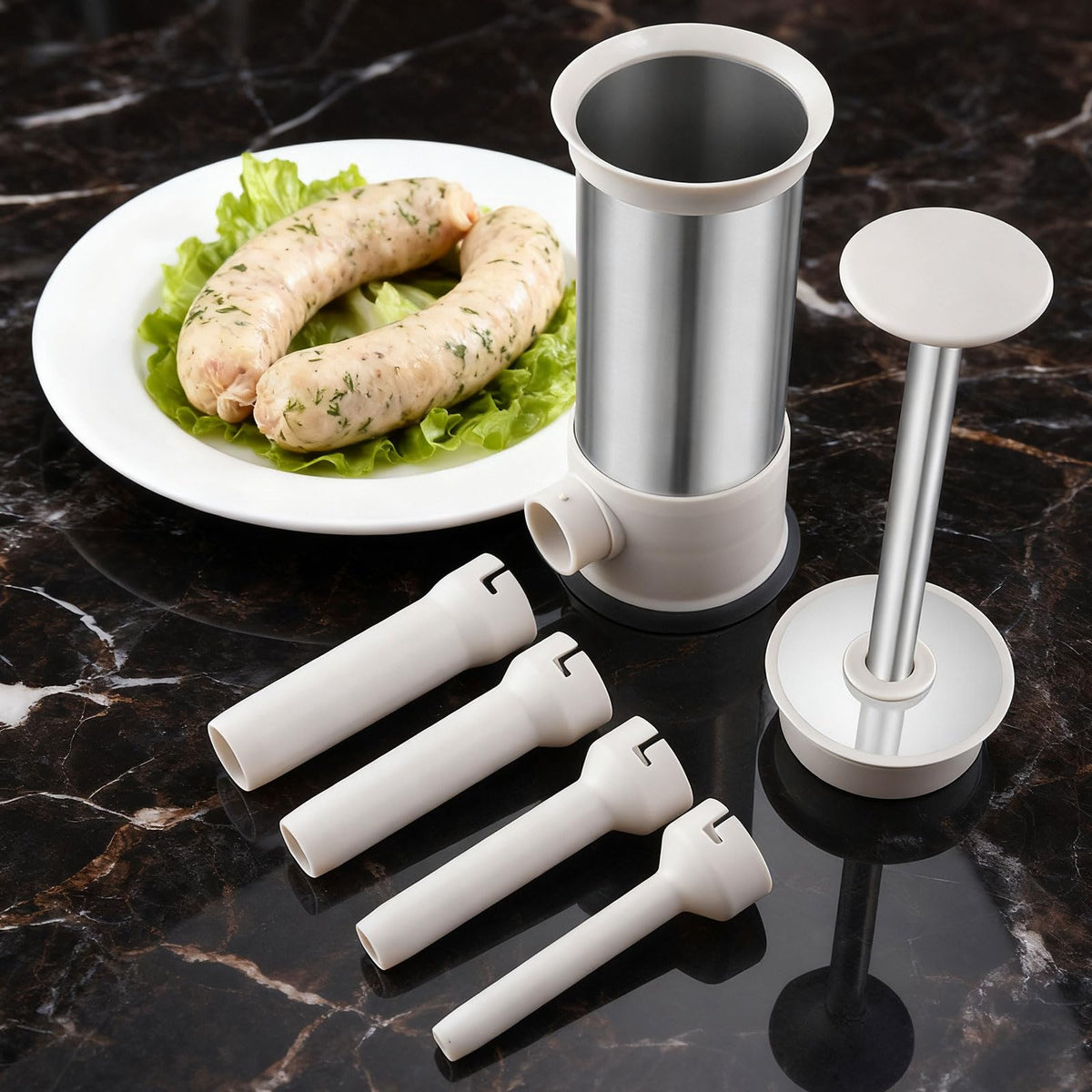 2.2-Pound Vertical Sausage Stuffer with 4 Nozzles C453376