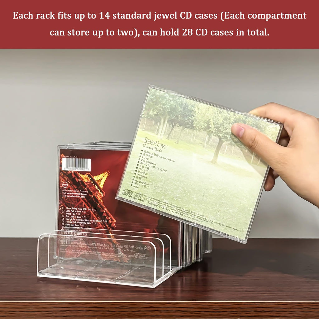 2 Pcs Clear Acrylic CD Holder U538319
