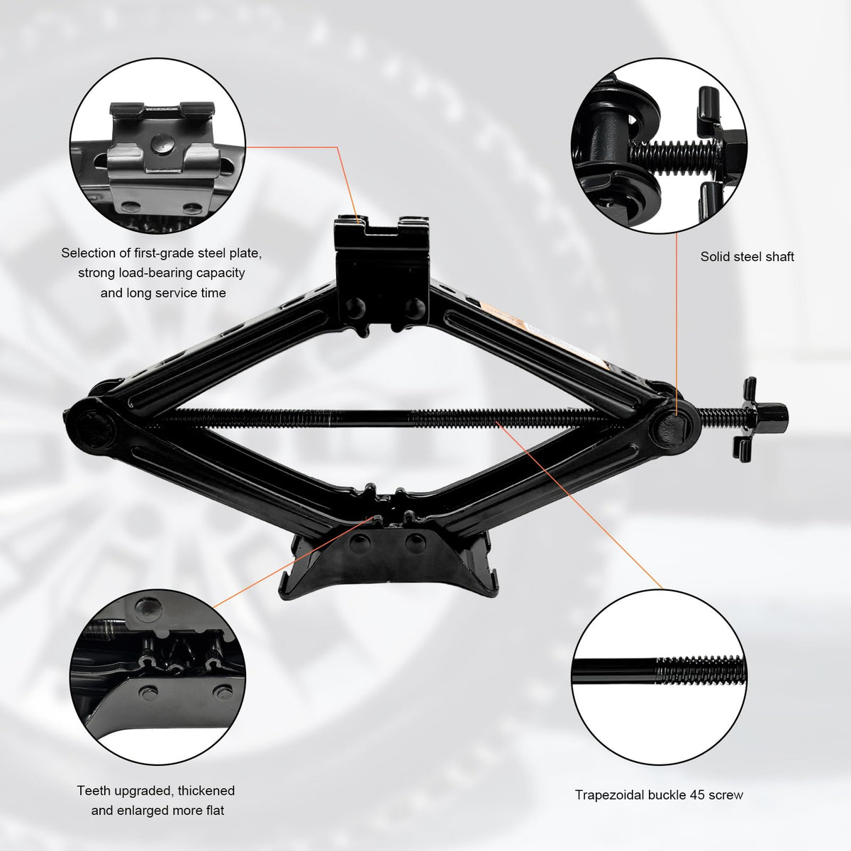 2 Ton Scissor Jack Kit with Lug Wrench W9374