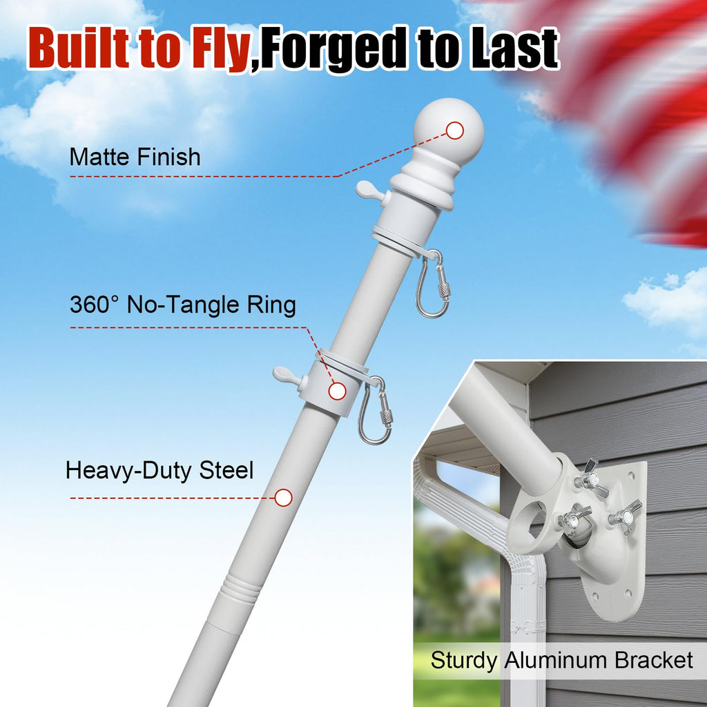 5ft Heavy Duty Stainless Steel Flag Pole F1928