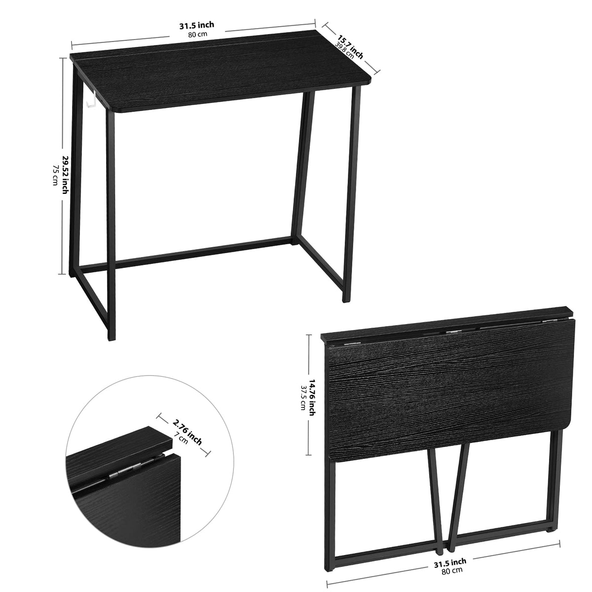 Black Folding Desk U9174