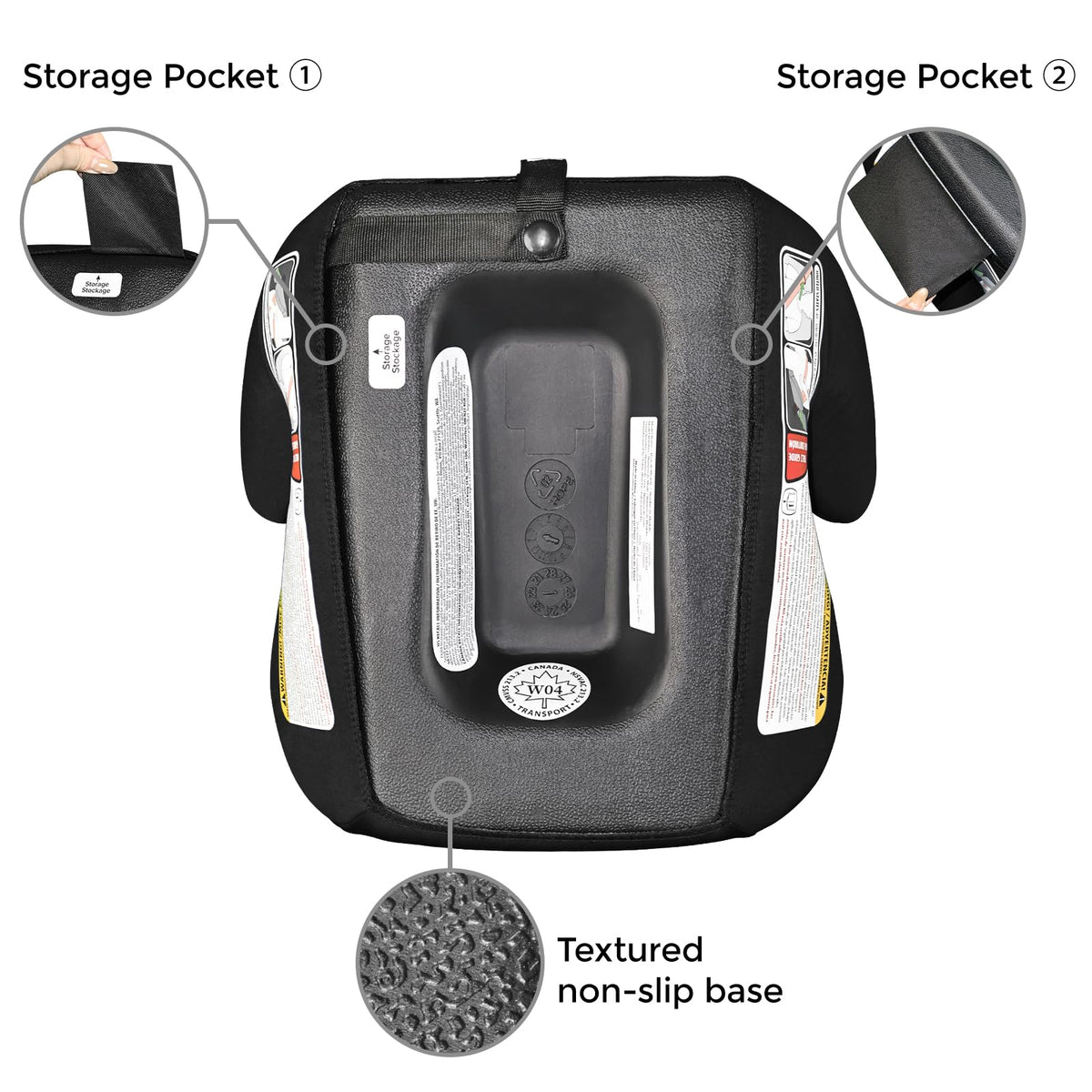 Black Backless Booster Car Seat, Pack of 2 S31763