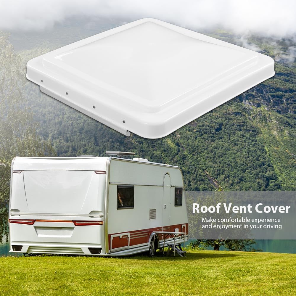 White 14" x 14" RV Roof Vent Cover 2pcs K9353