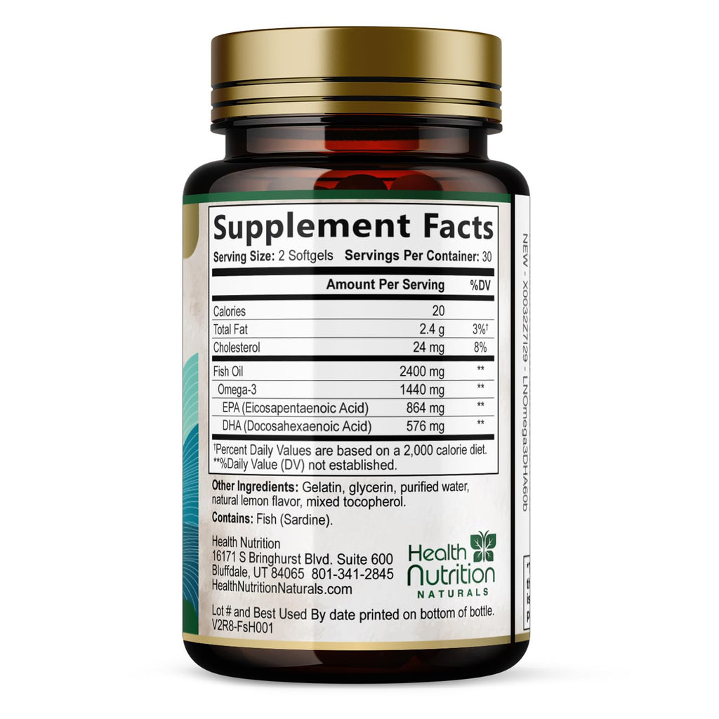 2400mg Omega 3 Fish Oil Softgels Q9620