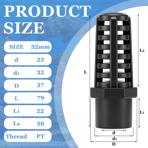 1 Inch PVC Pipe Suction Screen Strainer Aquarium Filter Intake Guard A21970