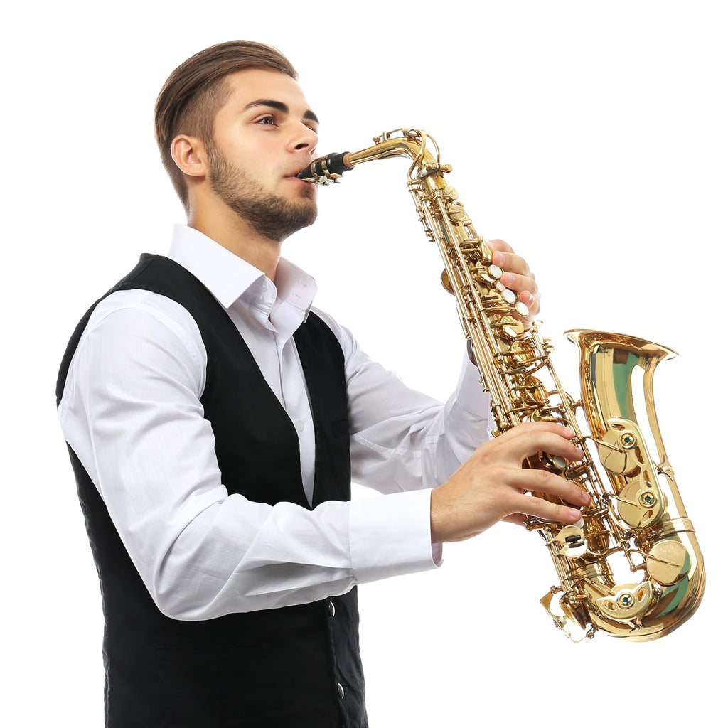 Alto Saxophone Mouthpiece Kit with Ligature, Cap, 21 Reeds, Pads and Storage Case Y43735