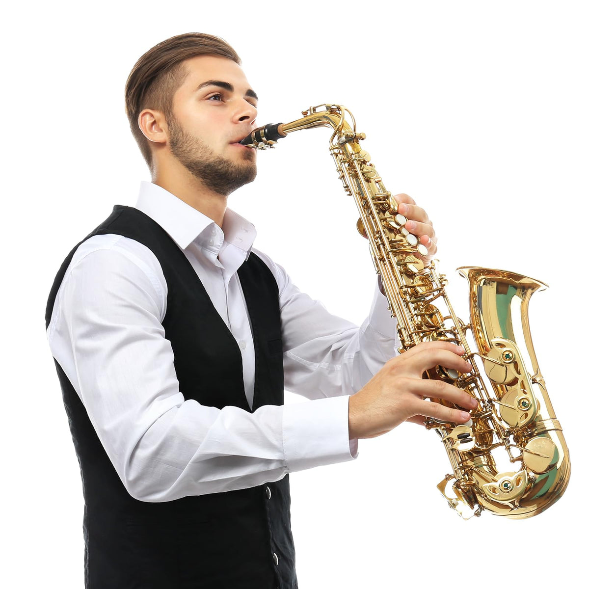 Alto Saxophone Mouthpiece Kit with Ligature, Cap, 21 Reeds, Pads and Storage Case Y43735