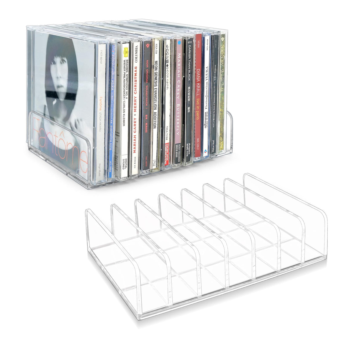 2 Pcs Clear Acrylic CD Holder U538319