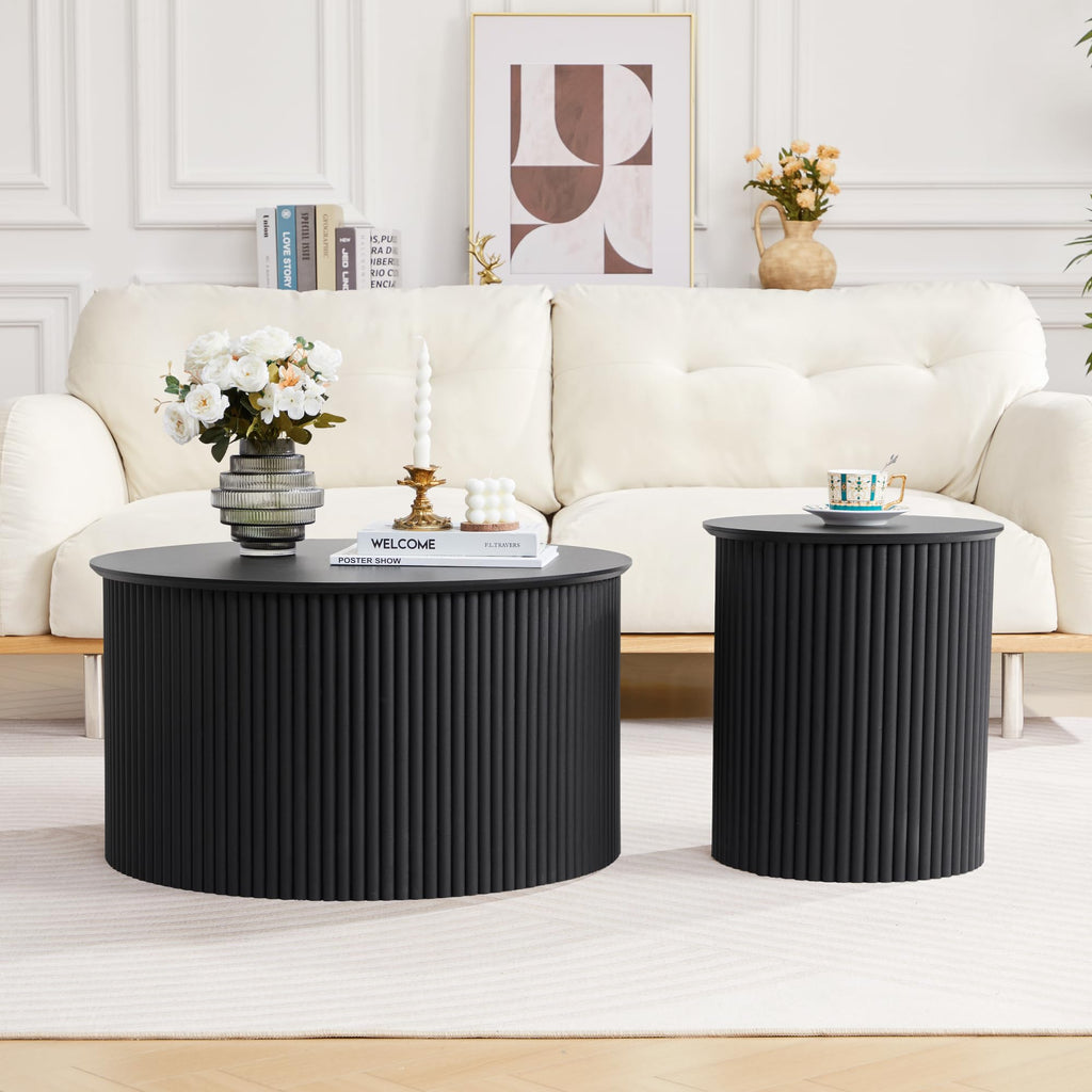 Fluted Round Nesting Coffee Table Set of 2 N858901