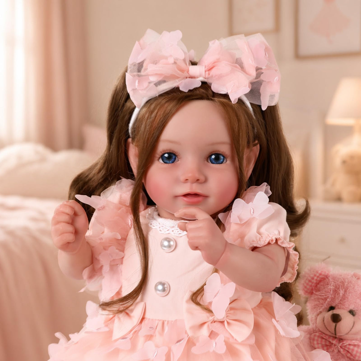 20 Inch Reborn Baby Dolls with Brown Hair Z862427