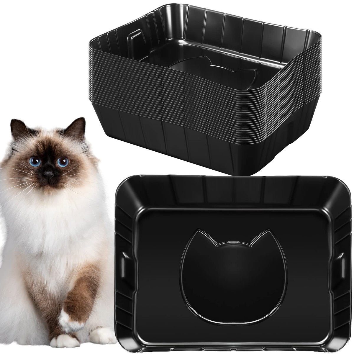 Black Disposable Litter Box for Cats D19316