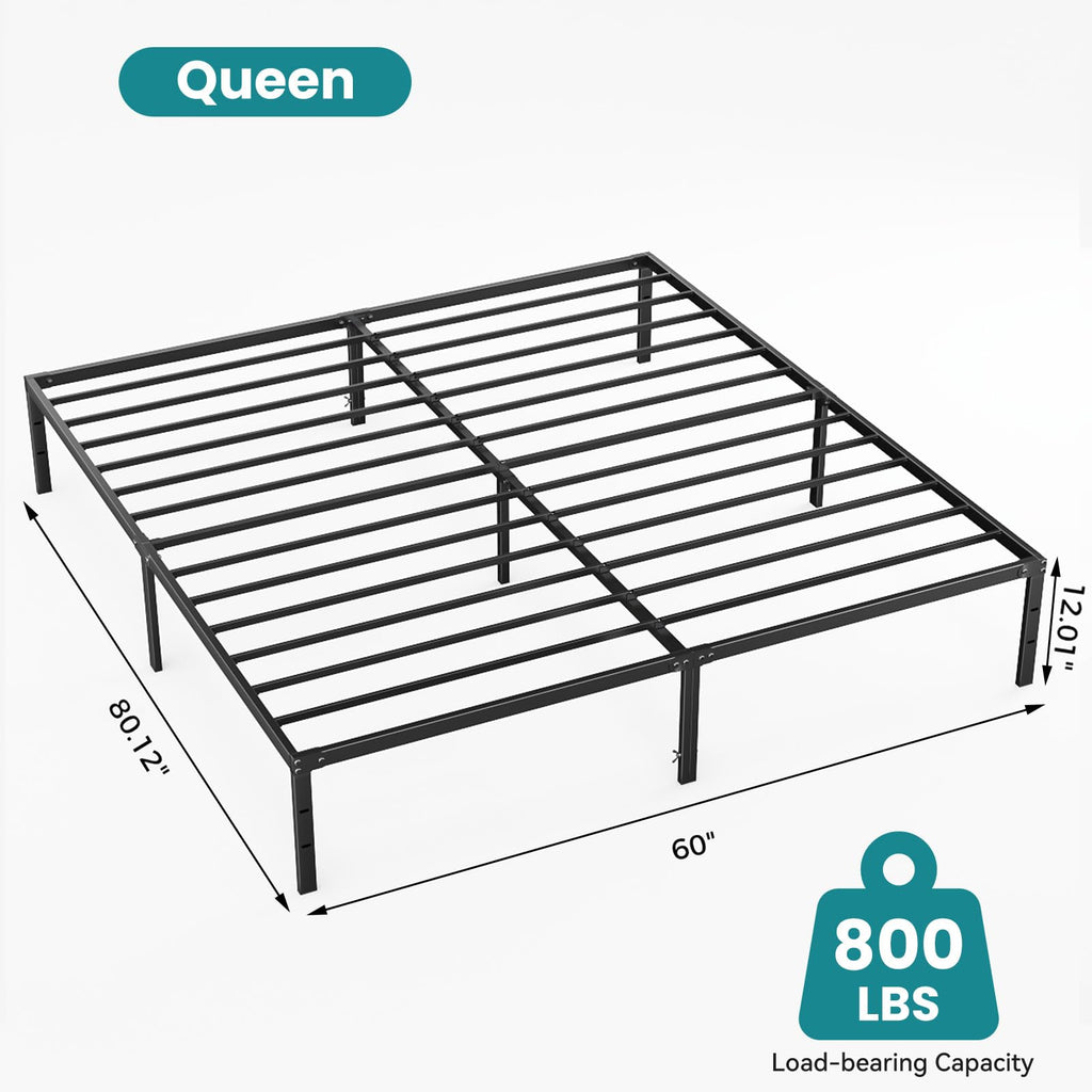 Queen 12 Inch Metal Platform Bed with Storage W461806