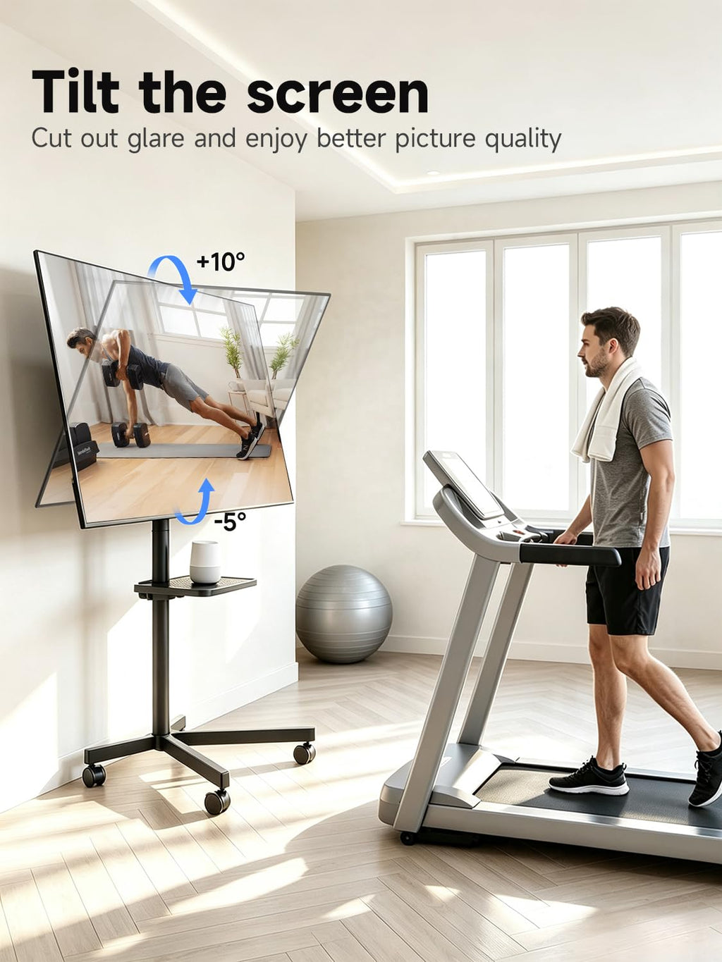 Height Adjustable Rolling TV Stand J546022