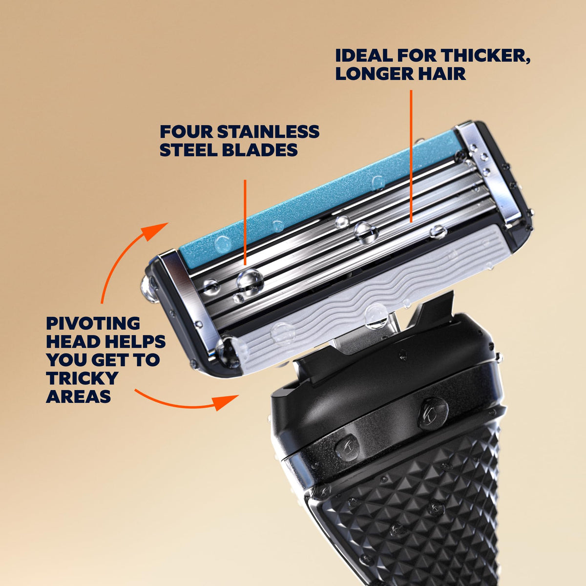 4 Blade Razor Refill Cartridges 8 Count and Shaving Kit W3136